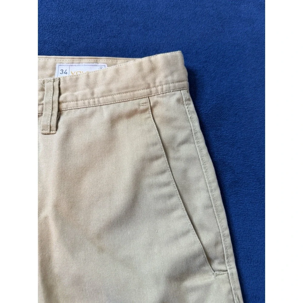 Volcom Frickin Chino Shorts Khaki Beige Mens Sz 34 Casual Skate